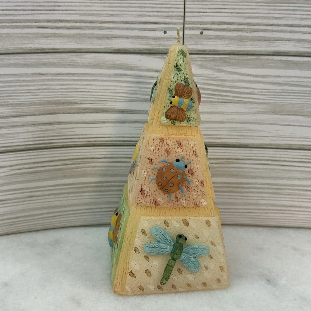 Vintage Pyramid Drip Colored Candle (New, Not Used)